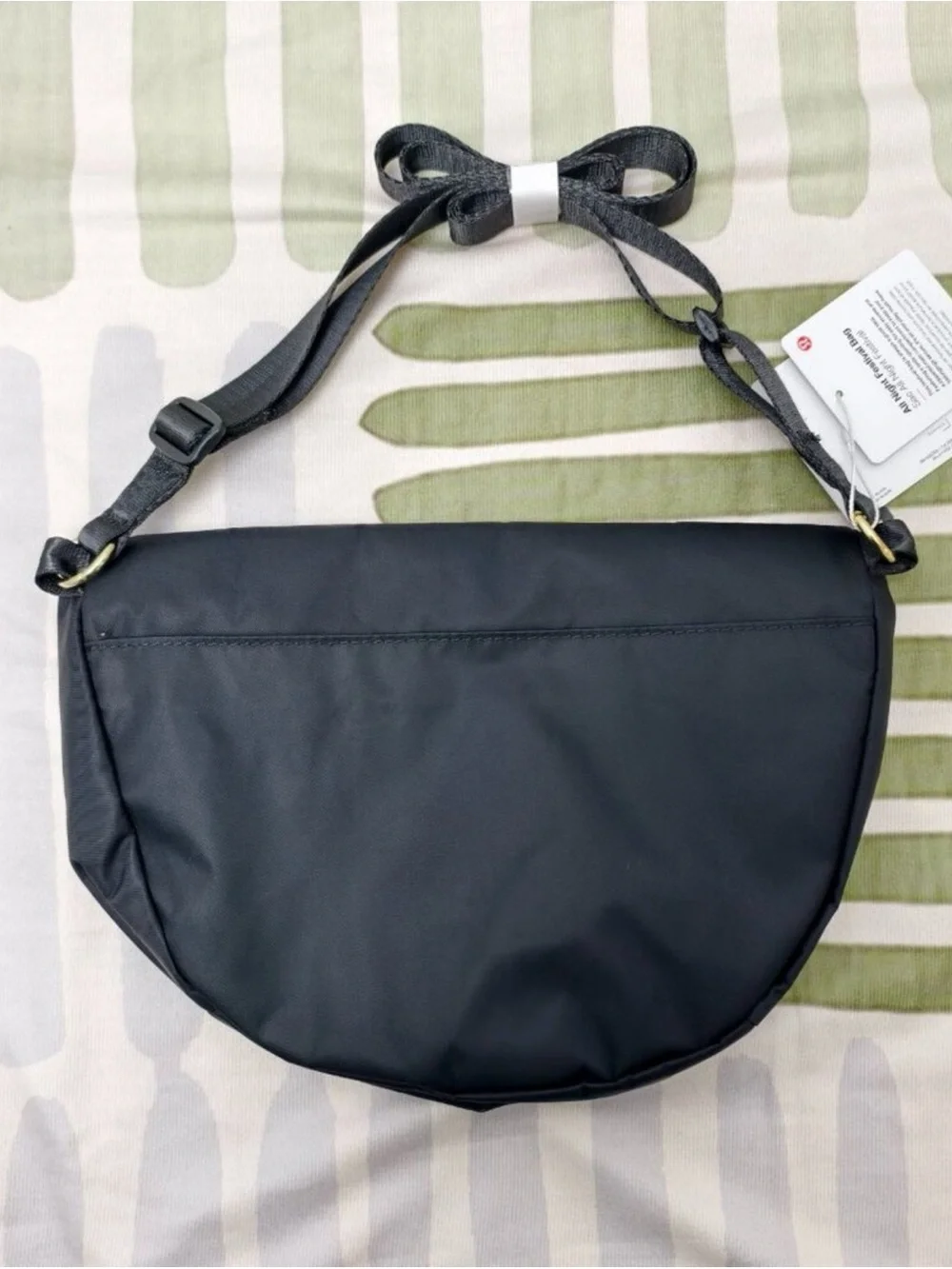 lululemon athletica Black Crossbody Messenger Bag with Gold Accents